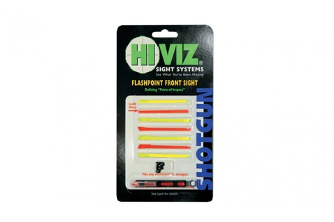 HiViz мушка FlashPoint для гладк.ружей, набор 8 волокон (красн+желт) + планка и винты